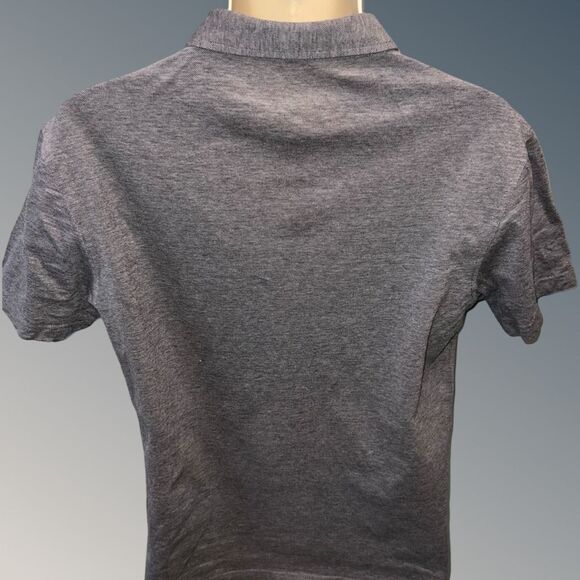 J Hilburn Gray Textured 100% Cotton Short Sleeve Button Down Collar Polo M - Picture 6 of 6